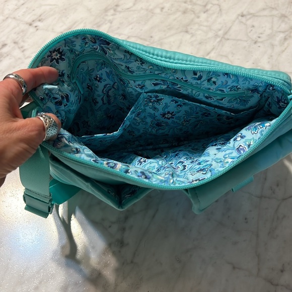 Vera Bradley Utility Small Crossbody Bag Turquoise Sky - Picture 11 of 12